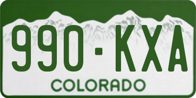 CO license plate 990KXA