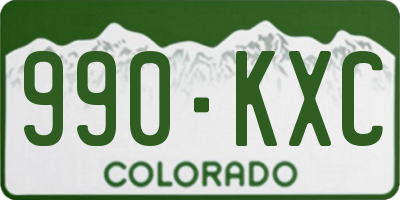 CO license plate 990KXC