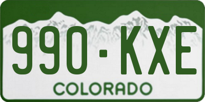 CO license plate 990KXE