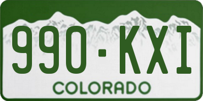 CO license plate 990KXI