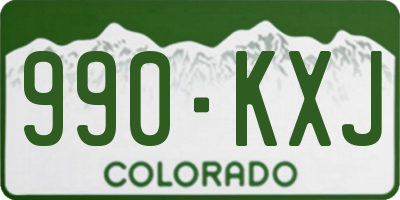 CO license plate 990KXJ