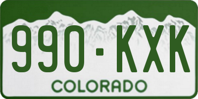 CO license plate 990KXK
