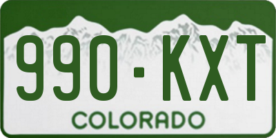 CO license plate 990KXT