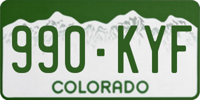 CO license plate 990KYF