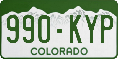 CO license plate 990KYP