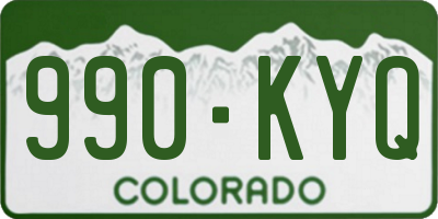 CO license plate 990KYQ