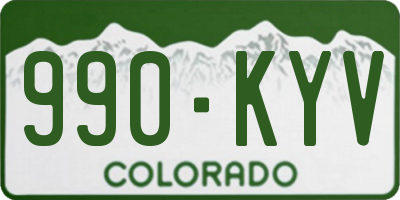 CO license plate 990KYV
