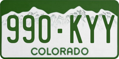 CO license plate 990KYY