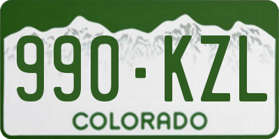 CO license plate 990KZL