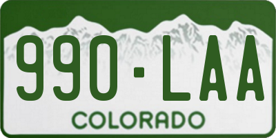 CO license plate 990LAA