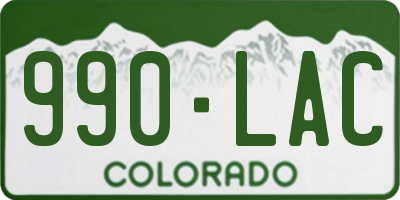 CO license plate 990LAC
