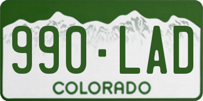 CO license plate 990LAD