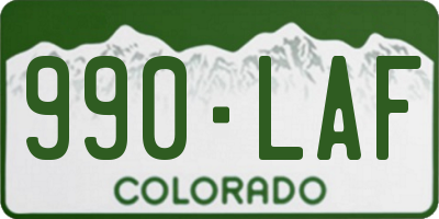 CO license plate 990LAF