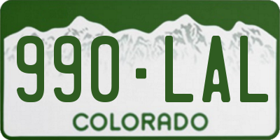 CO license plate 990LAL