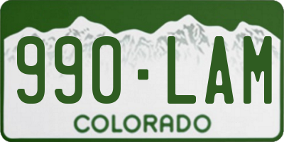 CO license plate 990LAM