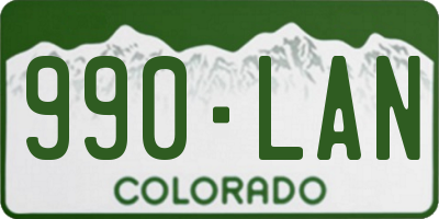 CO license plate 990LAN