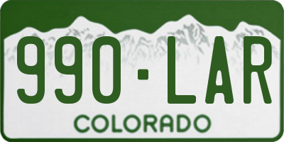 CO license plate 990LAR