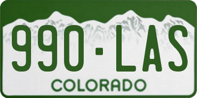 CO license plate 990LAS
