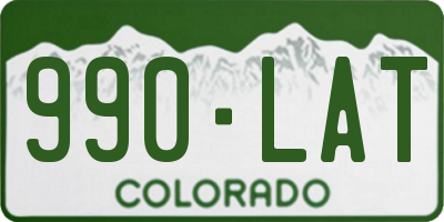CO license plate 990LAT