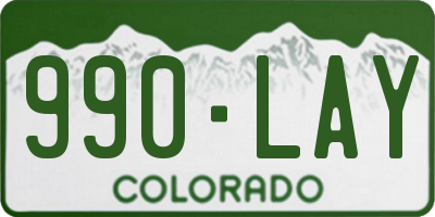 CO license plate 990LAY