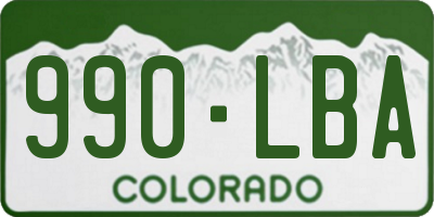 CO license plate 990LBA