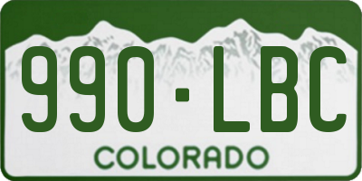 CO license plate 990LBC