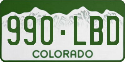 CO license plate 990LBD