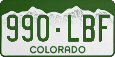 CO license plate 990LBF