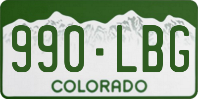 CO license plate 990LBG