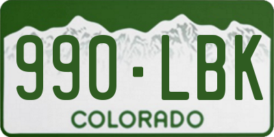 CO license plate 990LBK