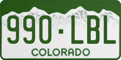 CO license plate 990LBL