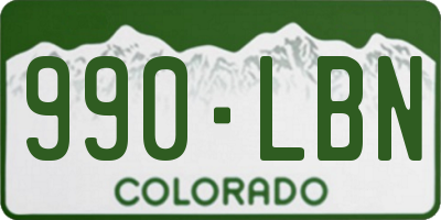 CO license plate 990LBN
