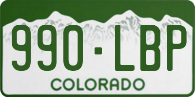 CO license plate 990LBP