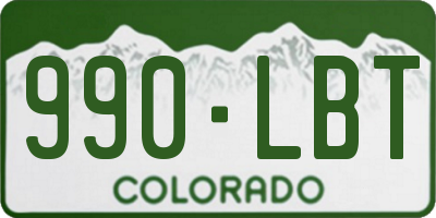 CO license plate 990LBT