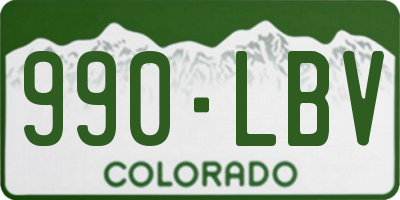 CO license plate 990LBV
