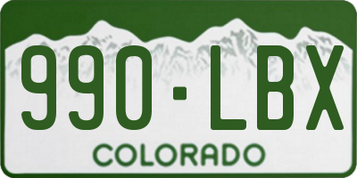 CO license plate 990LBX