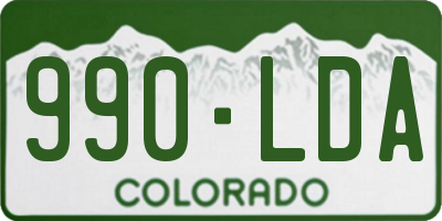 CO license plate 990LDA