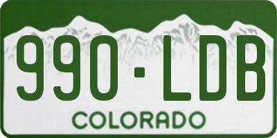 CO license plate 990LDB
