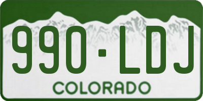 CO license plate 990LDJ