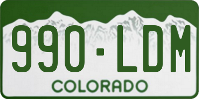 CO license plate 990LDM