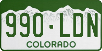 CO license plate 990LDN
