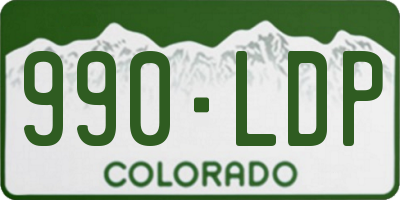 CO license plate 990LDP