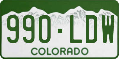 CO license plate 990LDW