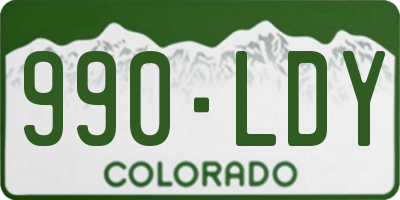 CO license plate 990LDY