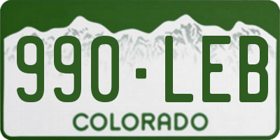 CO license plate 990LEB