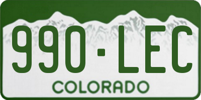 CO license plate 990LEC