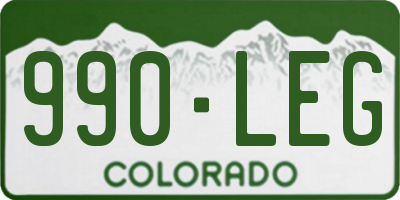 CO license plate 990LEG