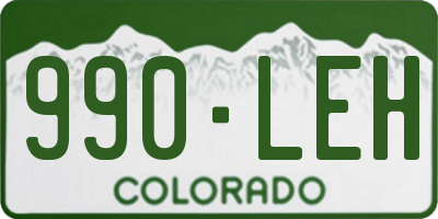CO license plate 990LEH