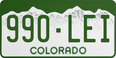 CO license plate 990LEI