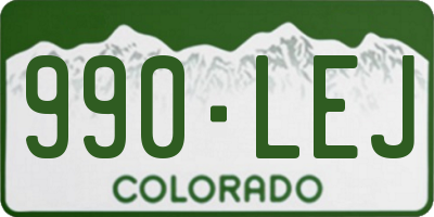 CO license plate 990LEJ